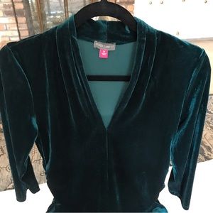 Vince Camuto Gorgeous Green Velvet Top.